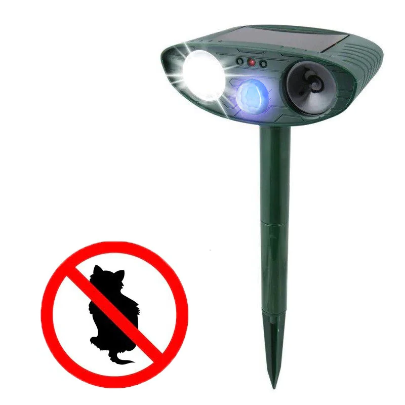 Outdoor Solar Ultrasonic Cat Repeller for Gardens