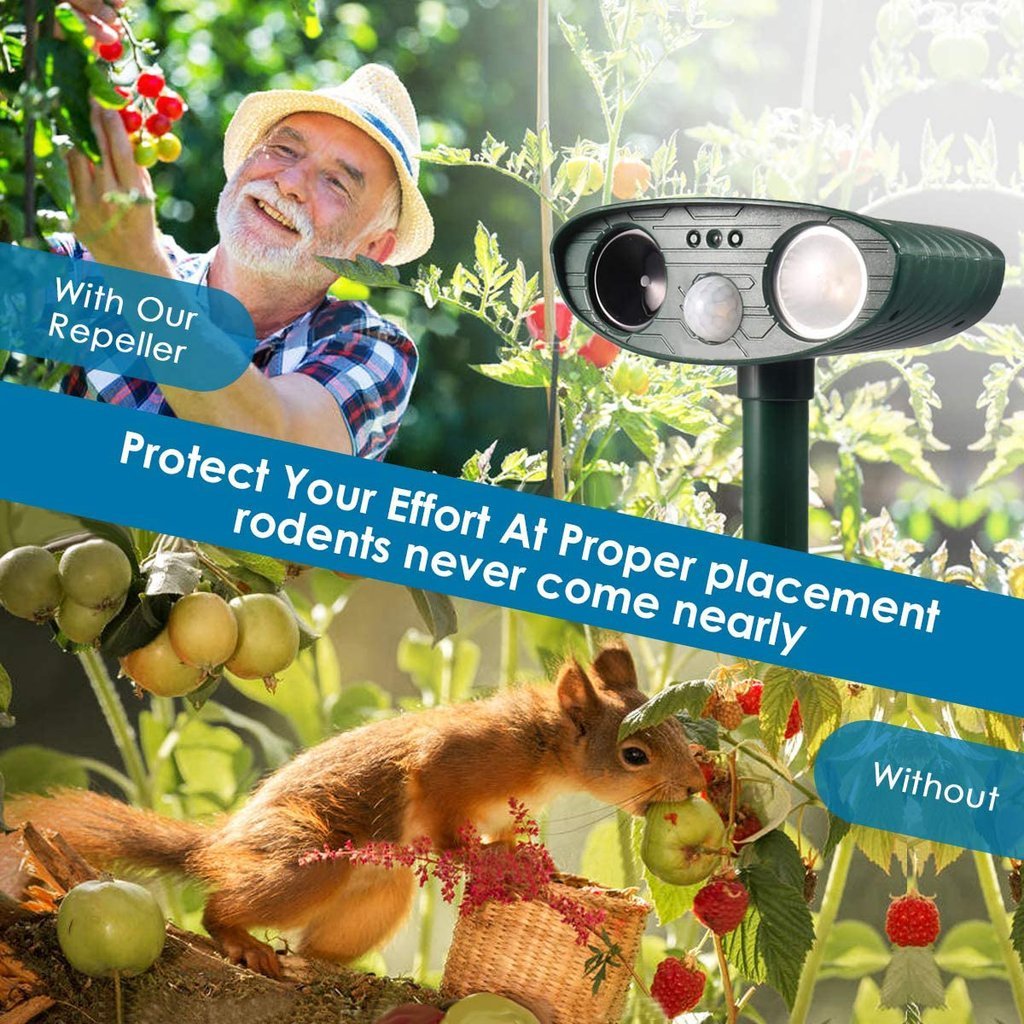 Outdoor Solar Ultrasonic Cat Repeller for Gardens