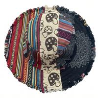 Patchwork Mushroom Bucket Hat with Hidden Pocket
