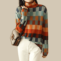 Patchwork Turtleneck Sweater