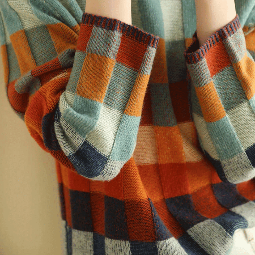 Patchwork Turtleneck Sweater