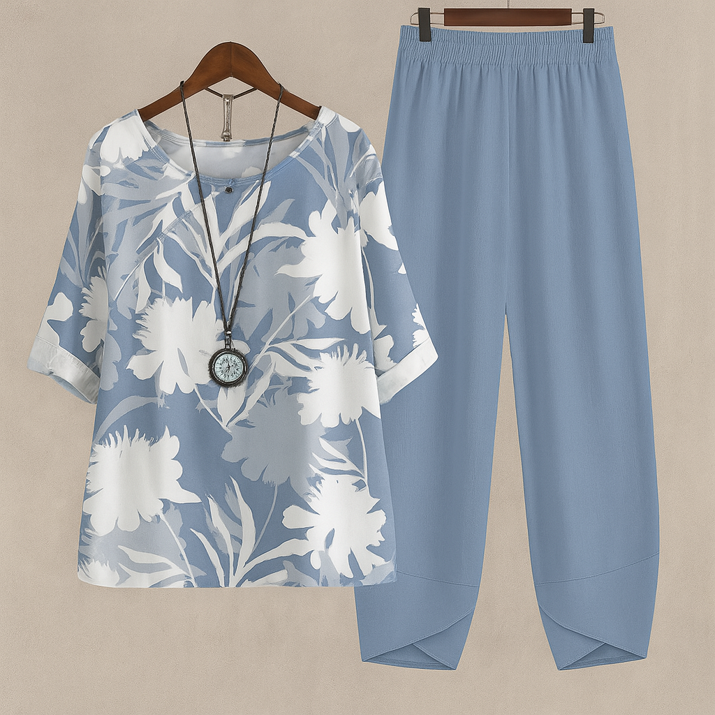 Perfectly Comfortable Elegant Floral Two Piece Set
