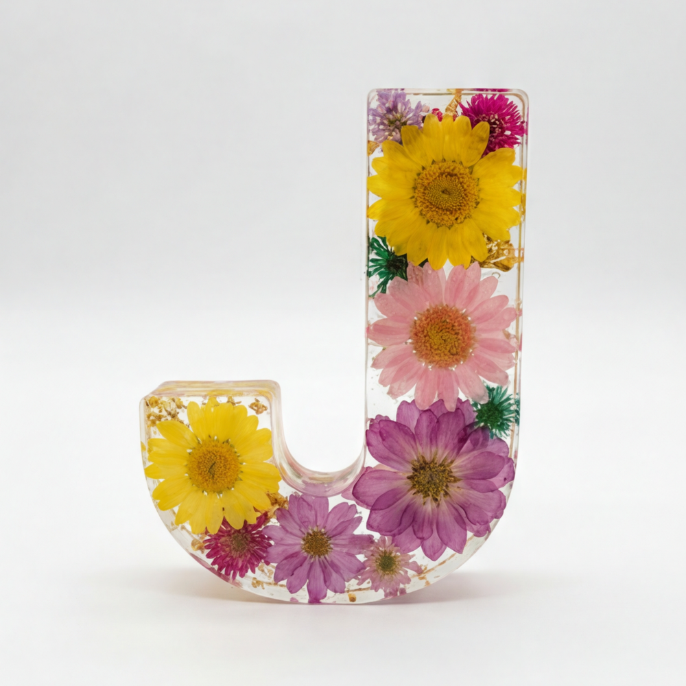Personalized Floral Resin Letter Light