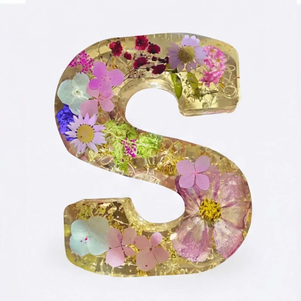Personalized Floral Resin Letter Light