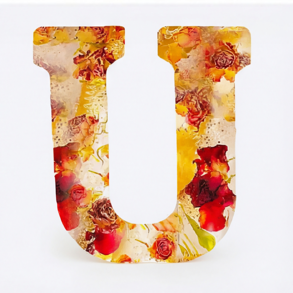 Personalized Floral Resin Letter Light
