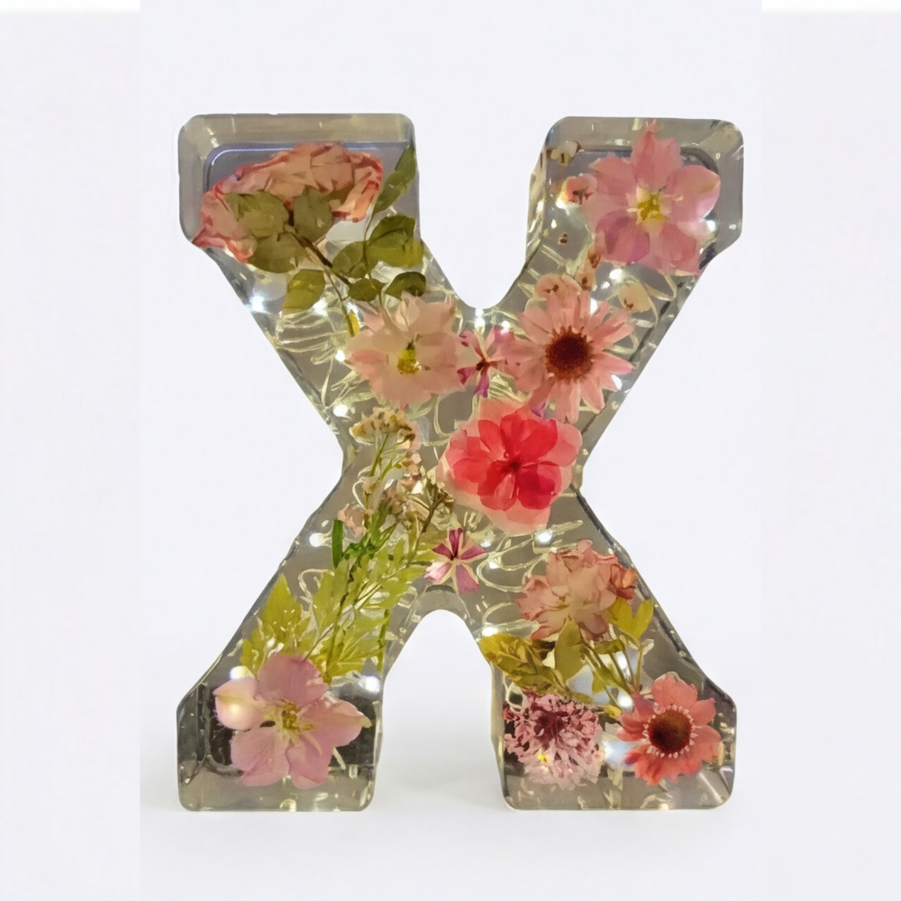 Personalized Floral Resin Letter Light