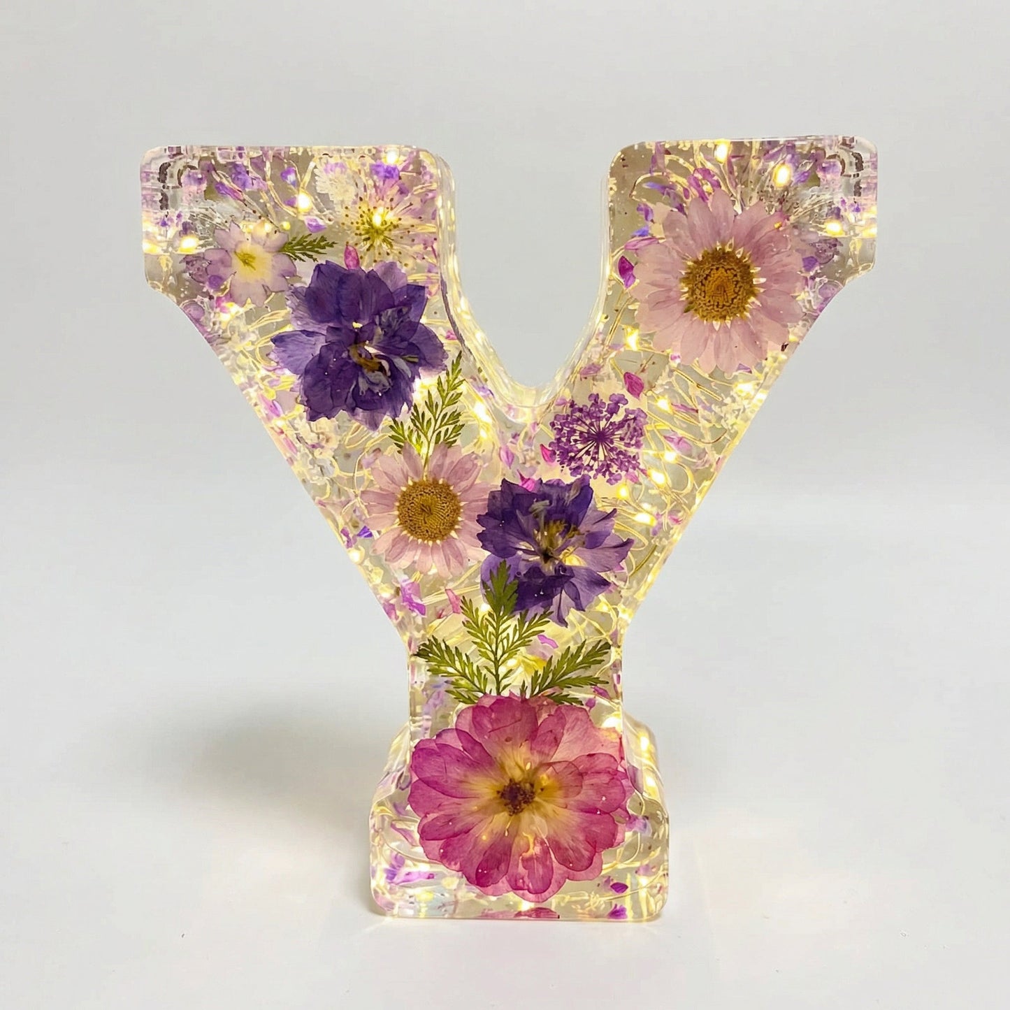 Personalized Floral Resin Letter Light