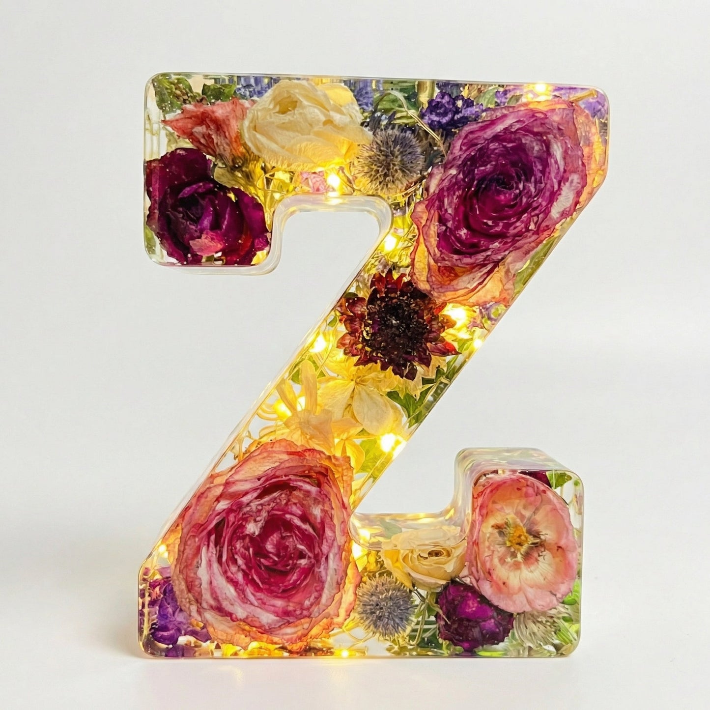 Personalized Floral Resin Letter Light