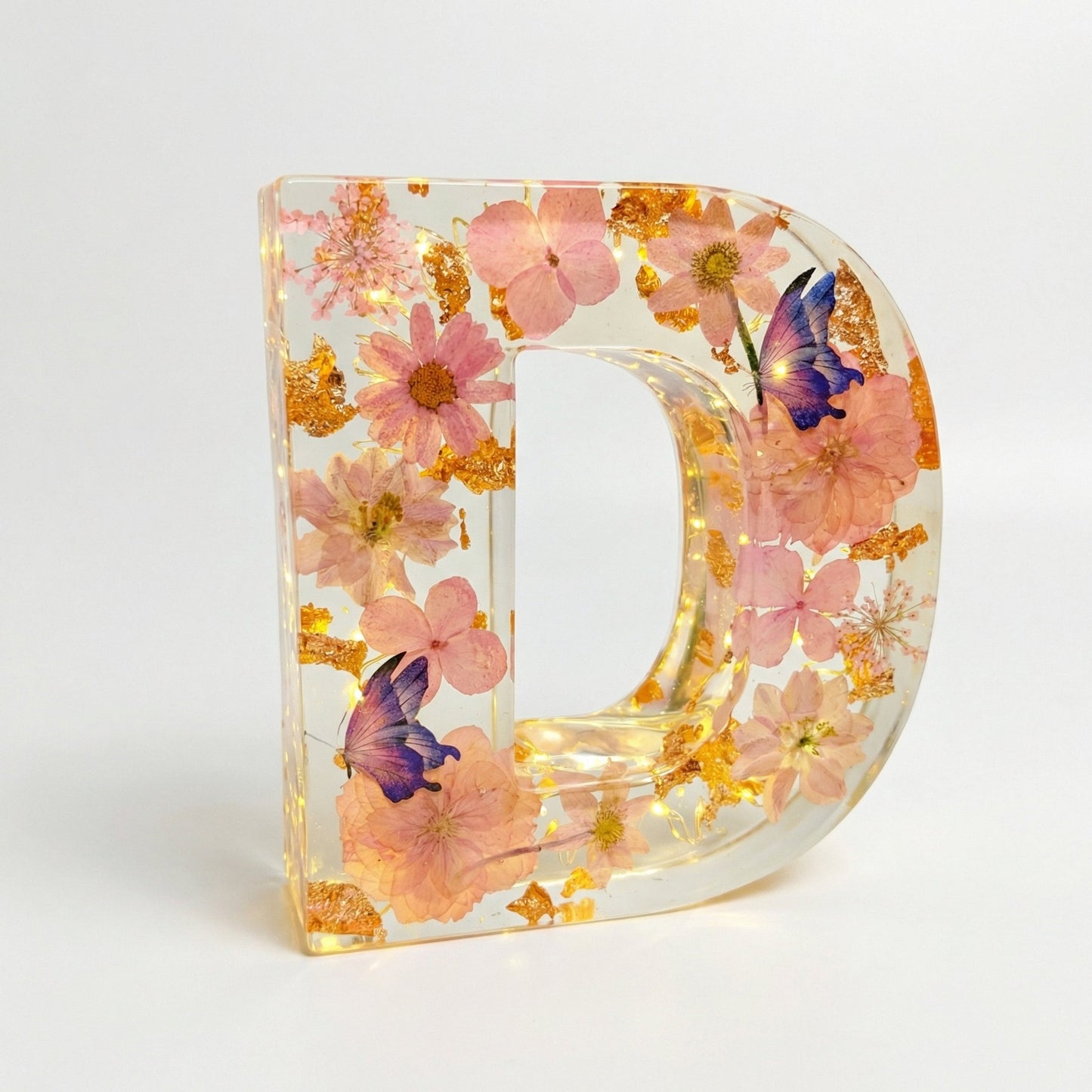 Personalized Floral Resin Letter Light