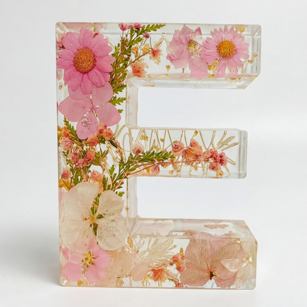 Personalized Floral Resin Letter Light