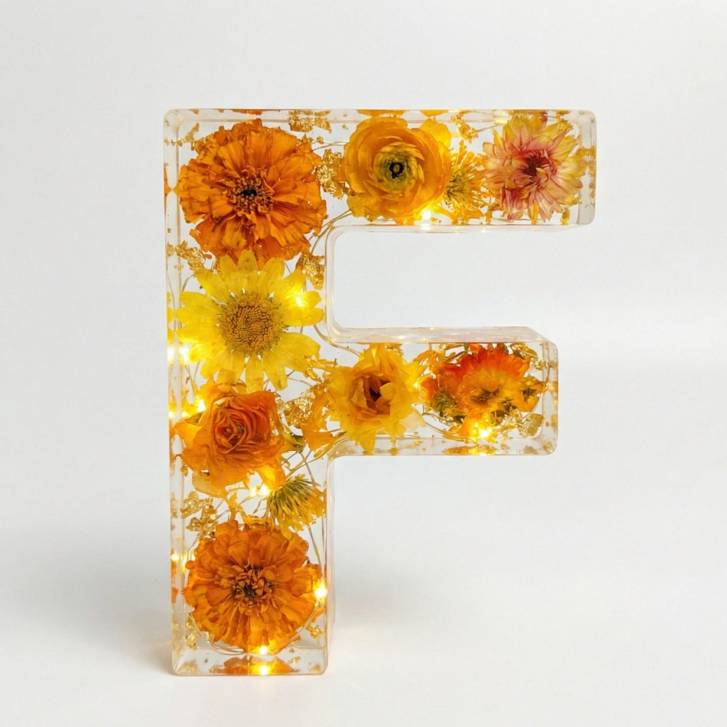Personalized Floral Resin Letter Light