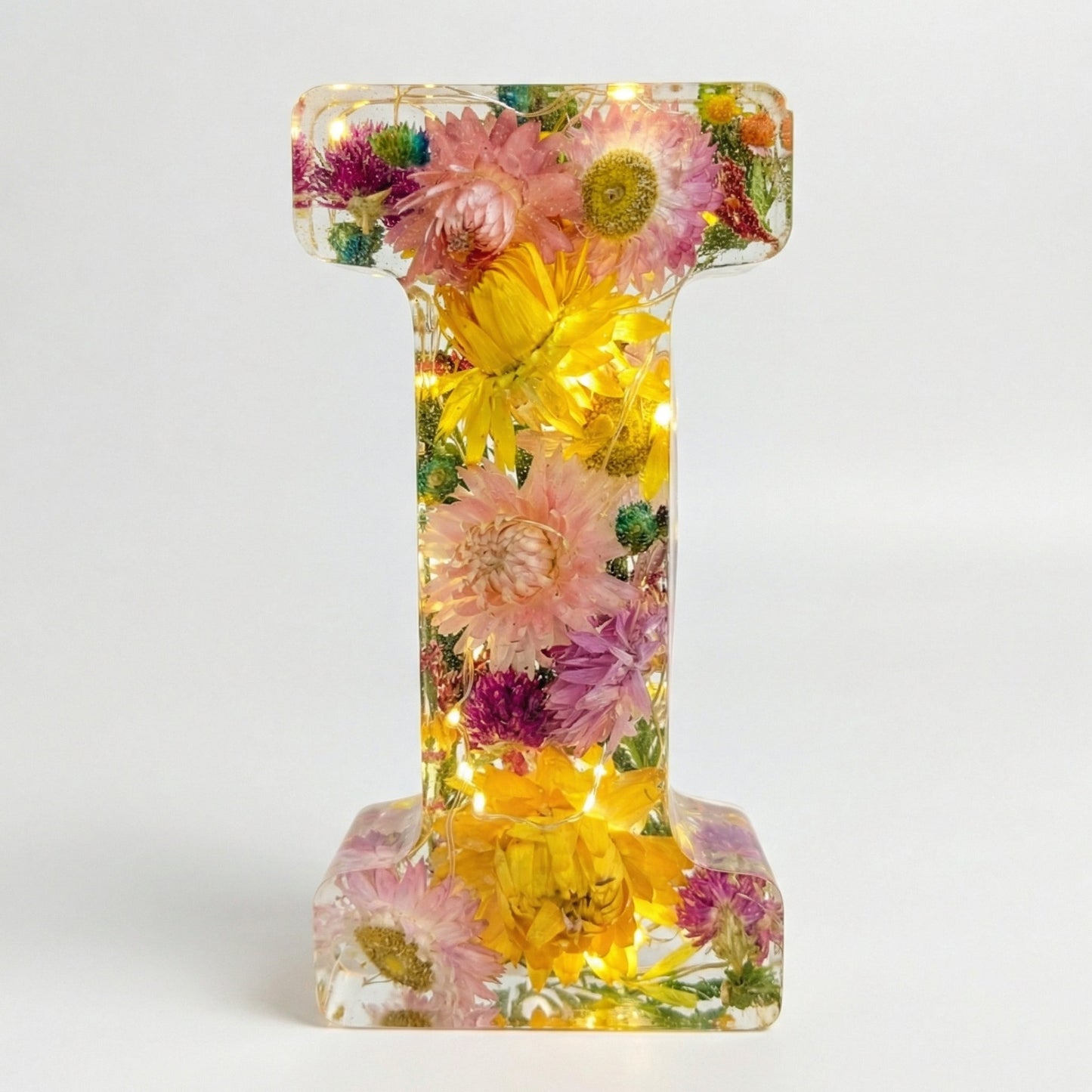 Personalized Floral Resin Letter Light
