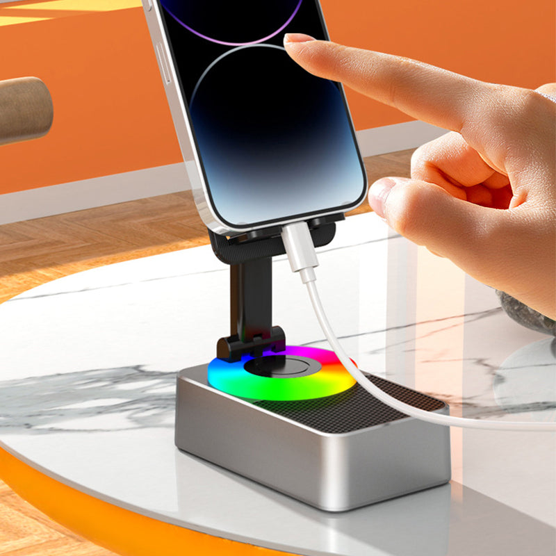 Phone stand with Bluetooth audio speaker
