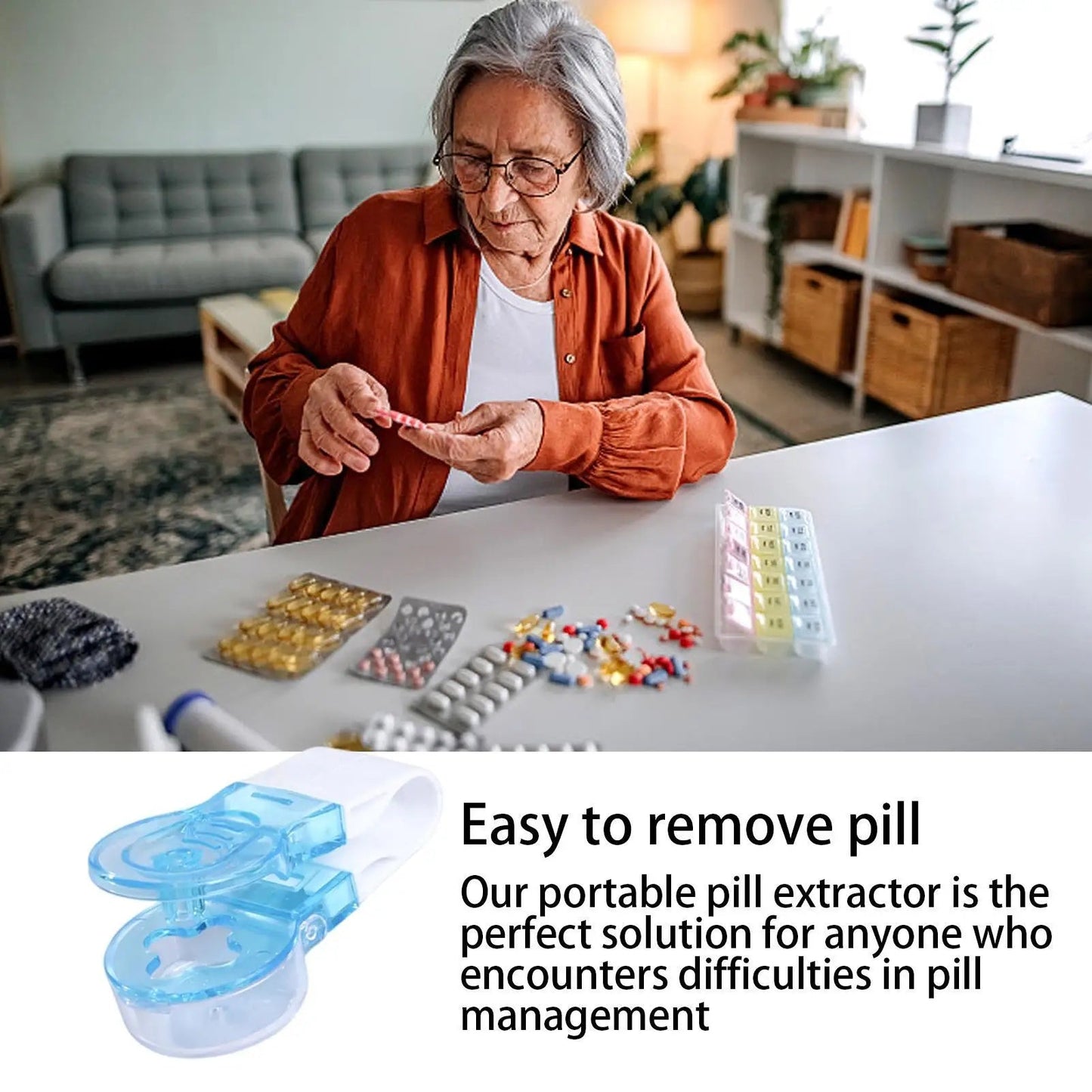 Pill Dispenser 1+2 FREE: Easy to Use Pill and Tablet Dispenser Tool