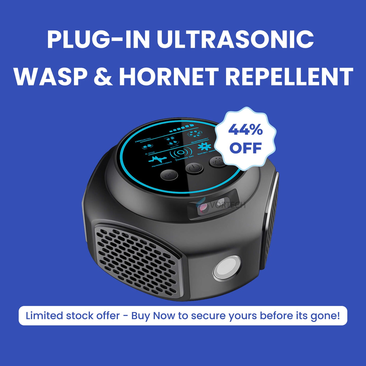 Plug-in Ultrasonic Wasp and Hornet Repellent | Chemical-Free. Silent Protection for Home, Pool, and Patio (Covers 3200 Square Feet)
