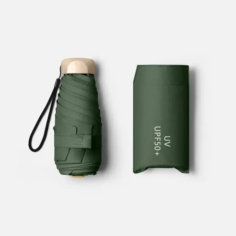 Pocket Sun and Rain Umbrella, Lightweight Vinyl, UV Protection and Waterproof, Ideal for Travel