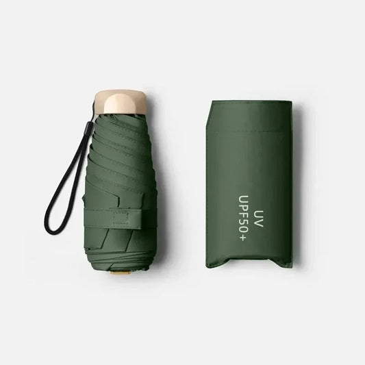Pocket Sun and Rain Umbrella, Lightweight Vinyl, UV Protection and Waterproof, Ideal for Travel