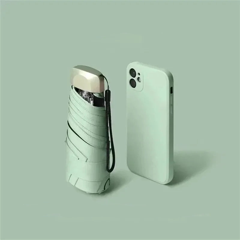 Pocket Sun and Rain Umbrella, Lightweight Vinyl, UV Protection and Waterproof, Ideal for Travel