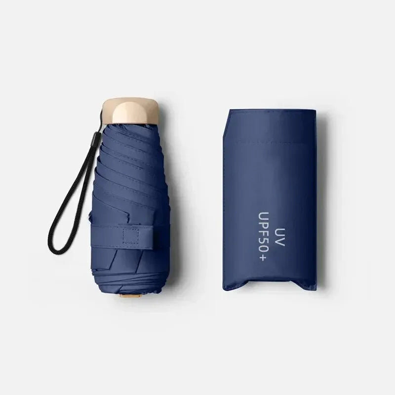 Pocket Sun and Rain Umbrella, Lightweight Vinyl, UV Protection and Waterproof, Ideal for Travel