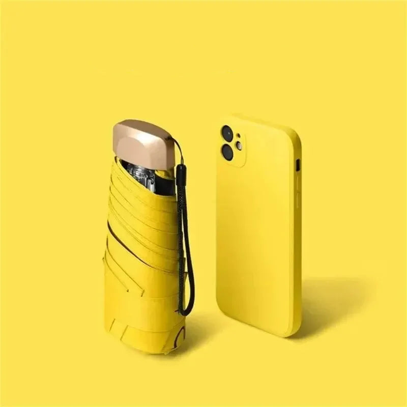 Pocket Sun and Rain Umbrella, Lightweight Vinyl, UV Protection and Waterproof, Ideal for Travel