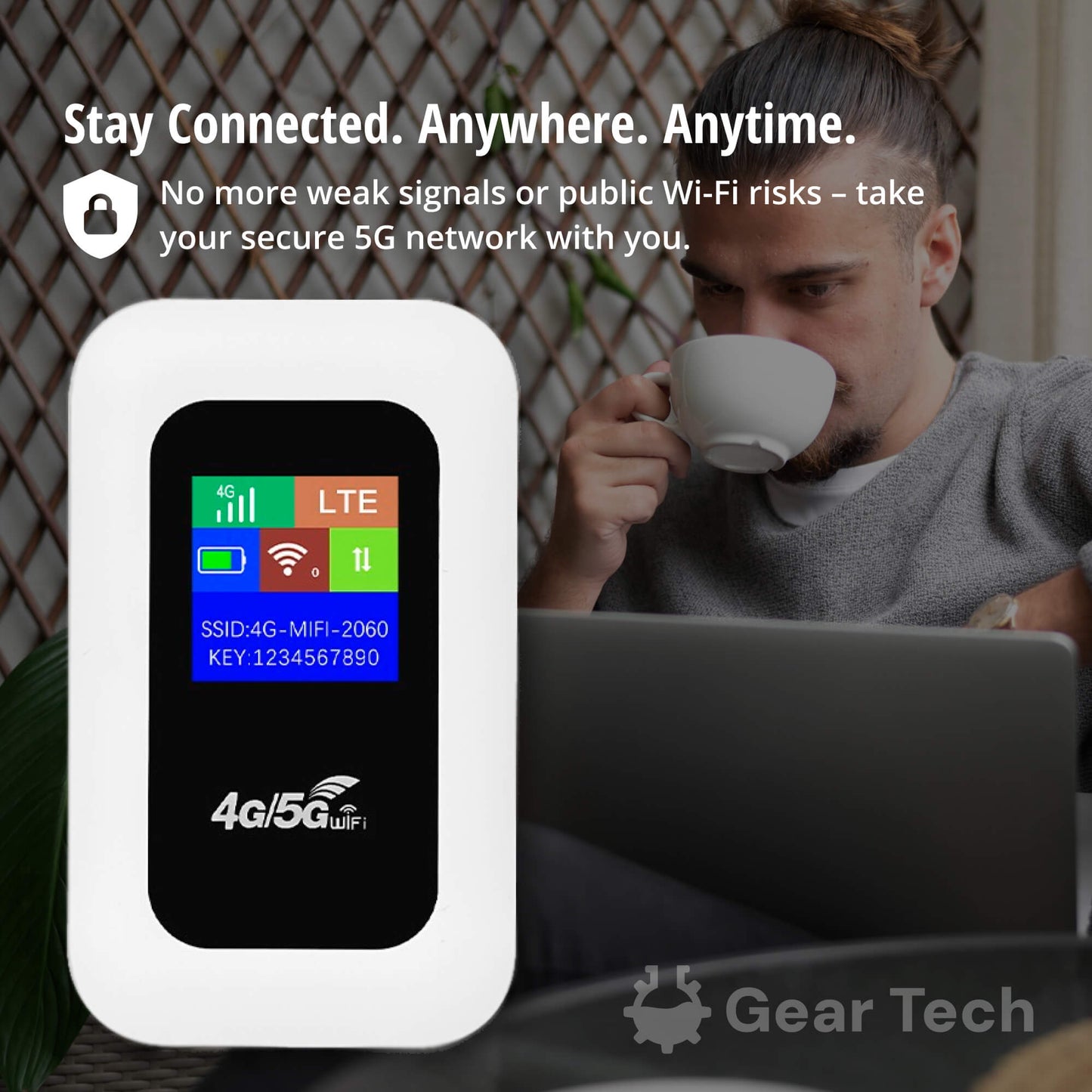 Portable 5G Wi-Fi Router | Secure, High-Speed Connection for Travel & Home Use