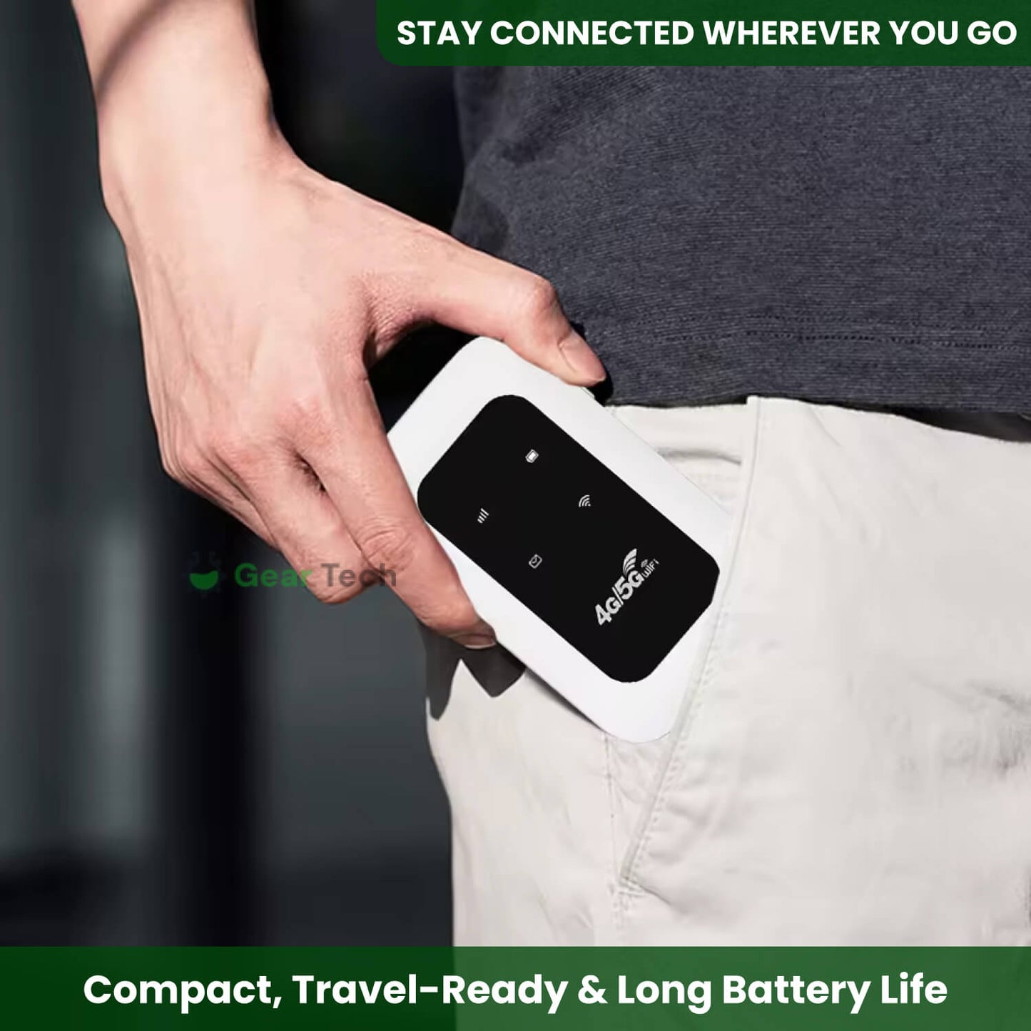 Portable 5G Wi-Fi Router | Secure, High-Speed Connection for Travel & Home Use