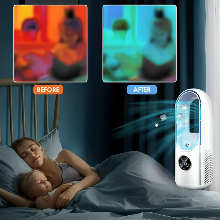 Portable Bladeless Air Cooler, Quiet Fan Without Blades