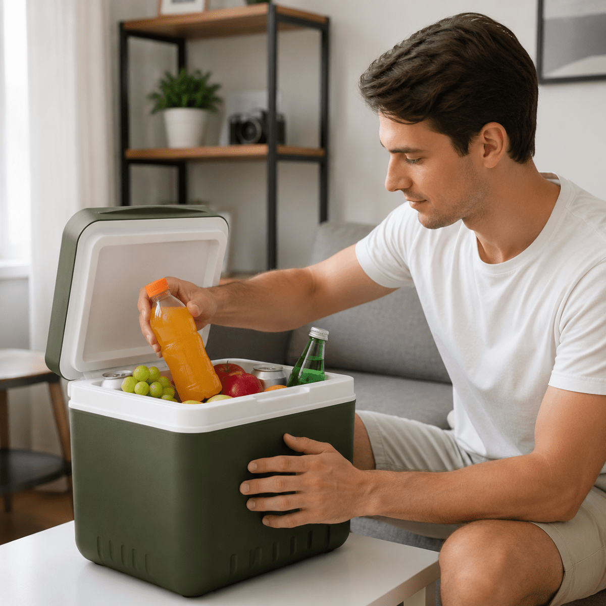 Portable cooler for hot and cold meals on the go