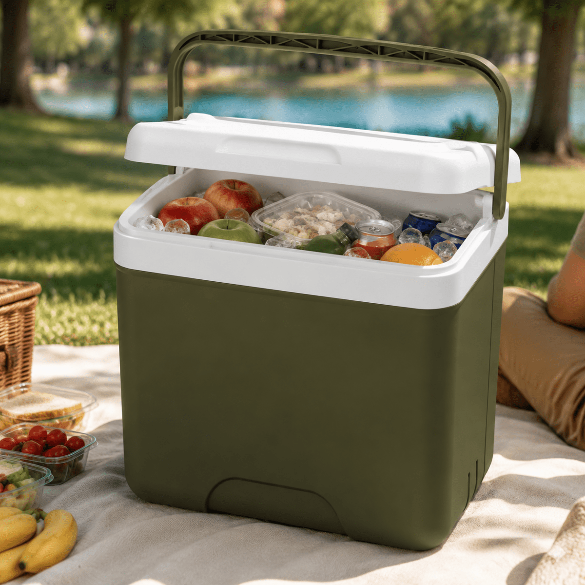 Portable cooler for hot and cold meals on the go