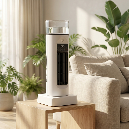 Portable Desk Air Cooler with Humidifier, USB Powered, Bladeless, 6 Speeds, Remote Control [PRE-ORDER]