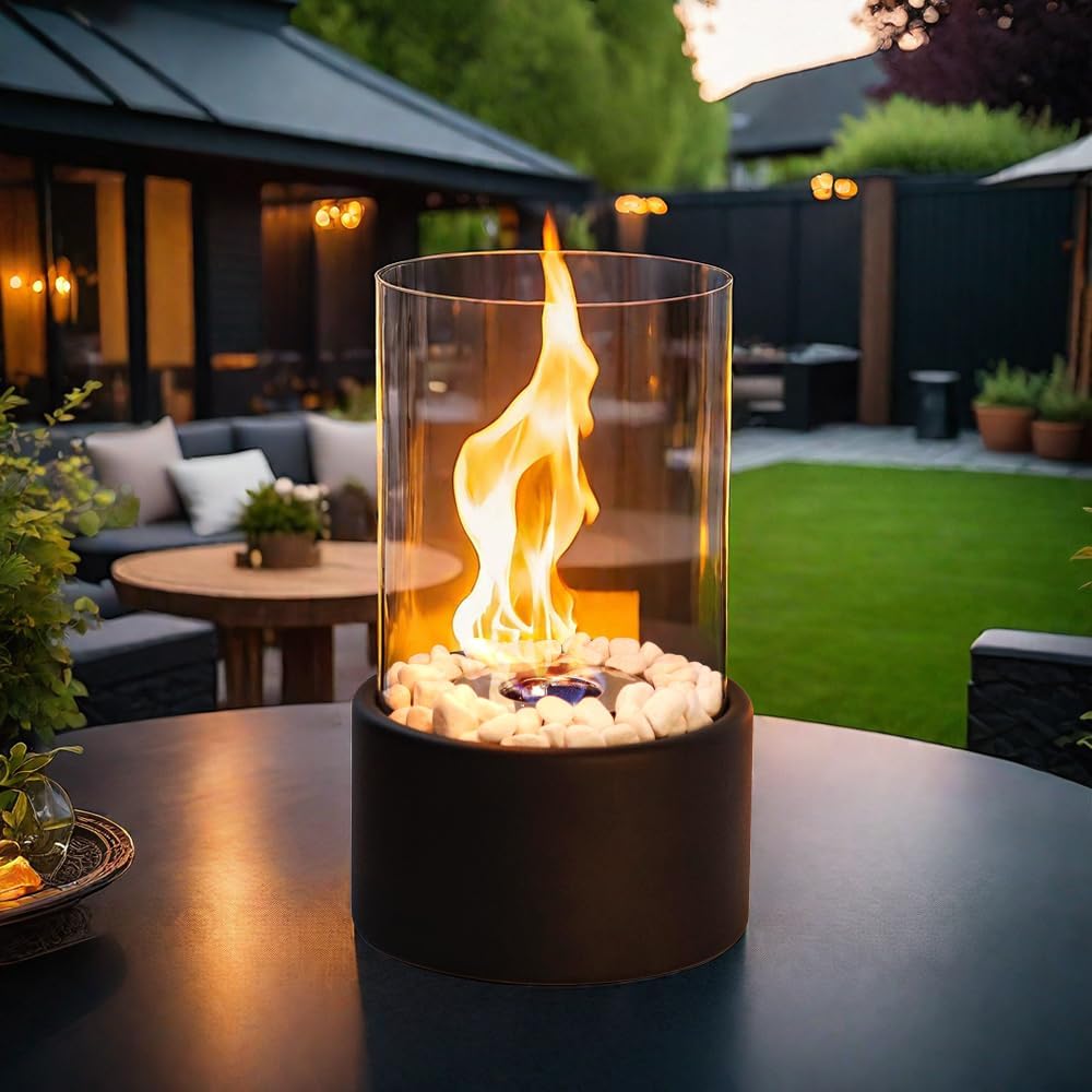 Portable Glass Fireplace for Modern Indoor & Outdoor Ambience