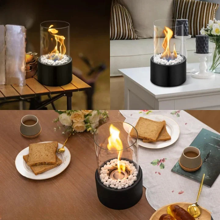 Portable Glass Fireplace for Modern Indoor & Outdoor Ambience
