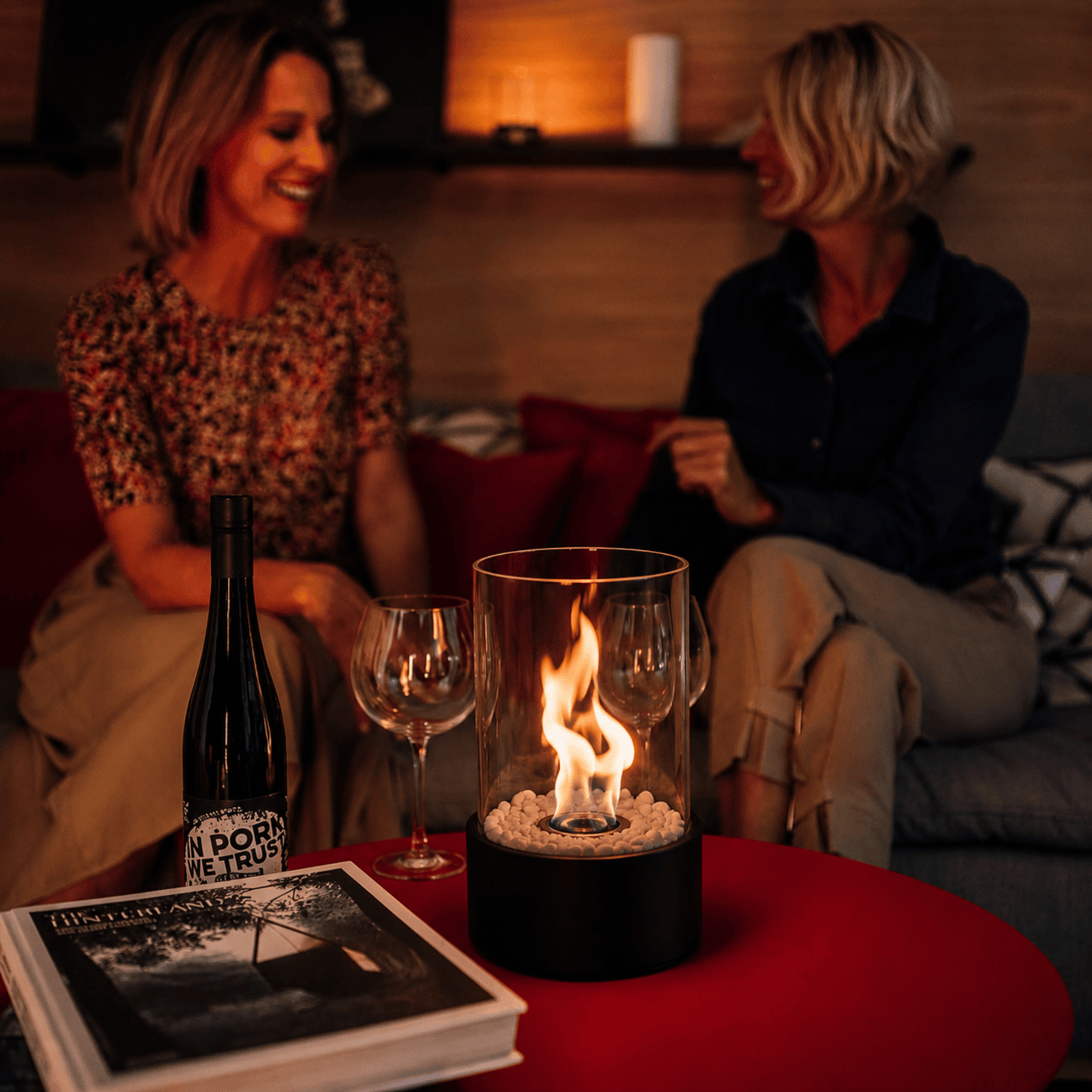 Portable Glass Fireplace for Modern Indoor & Outdoor Ambience