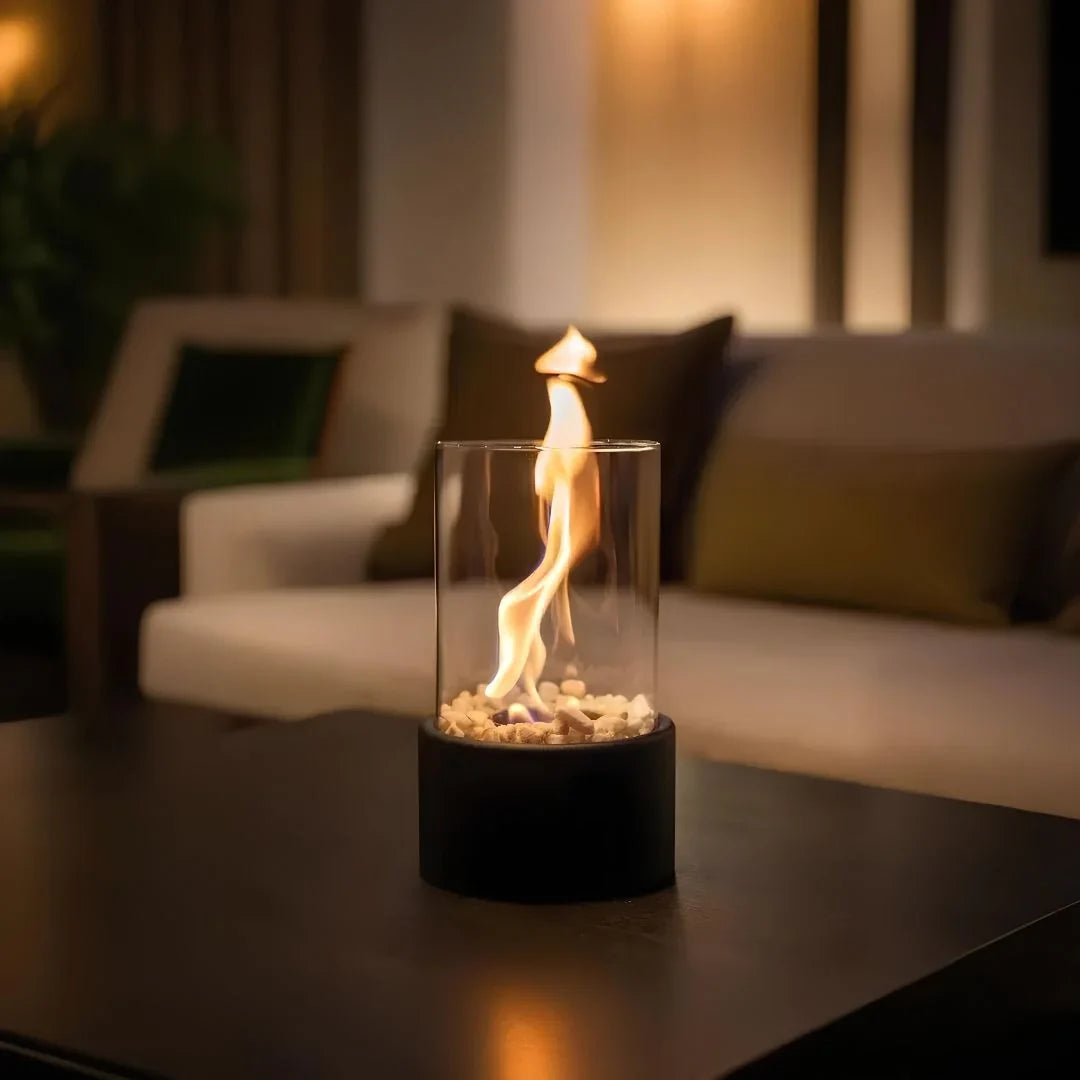 Portable Glass Fireplace for Modern Indoor & Outdoor Ambience