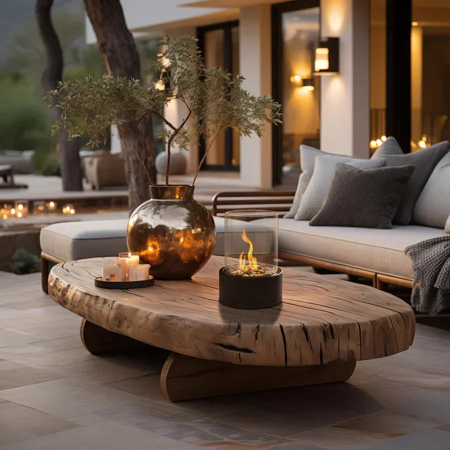 Portable Glass Fireplace for Modern Indoor & Outdoor Ambience