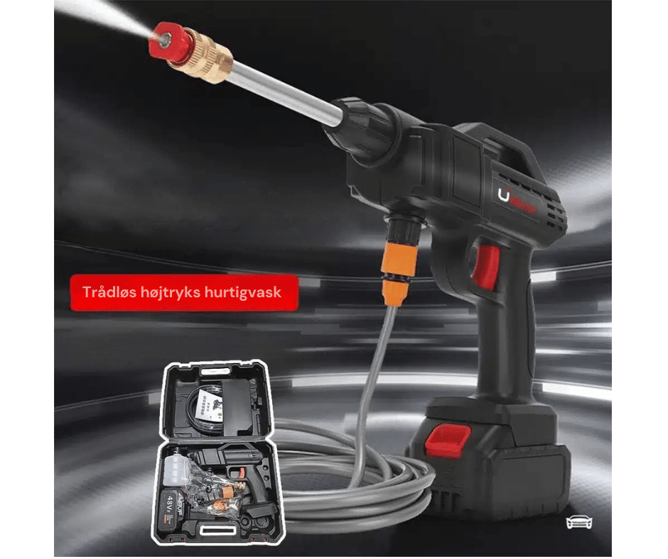 Portable High Pressure Washer - 24 bar with Battery Including Charger and Fine Case