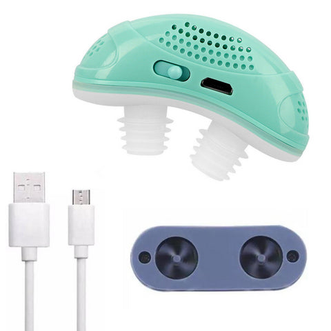 Portable Micro CPAP Device for Snoring Elimination – Quiet and Compact, Light Green with Silicone Tips