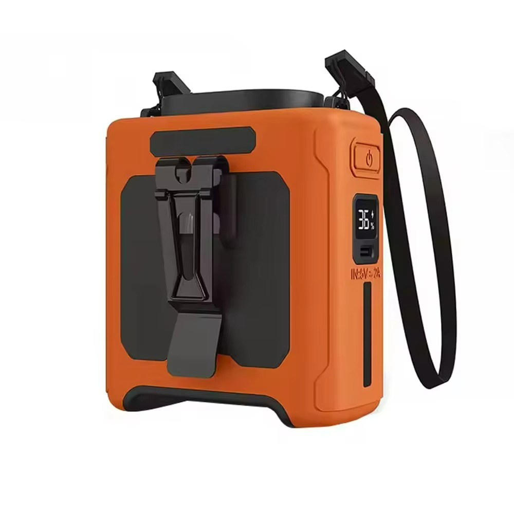 Portable Waist Fan – Hands-Free Cooling with Built-In Power Bank and LED Flashlight