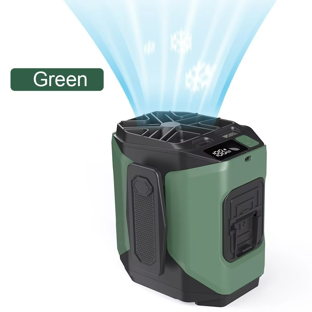 Portable Waist Fan – Hands-Free Cooling with Built-In Power Bank and LED Flashlight
