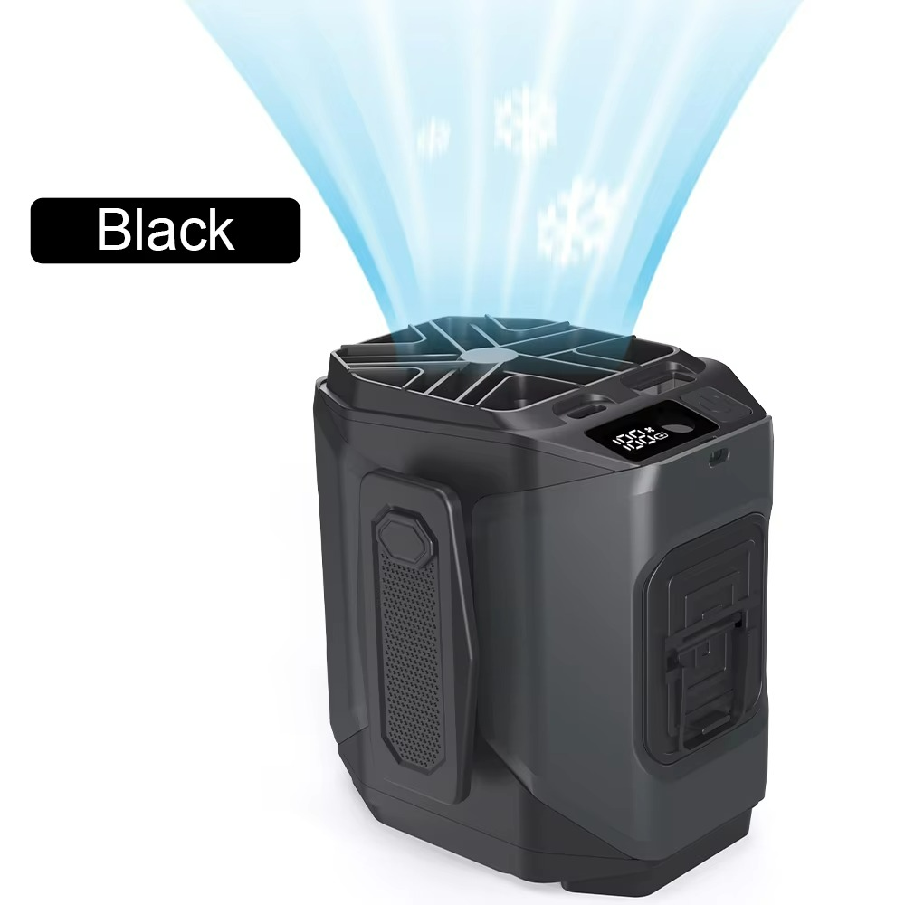 Portable Waist Fan – Hands-Free Cooling with Built-In Power Bank and LED Flashlight