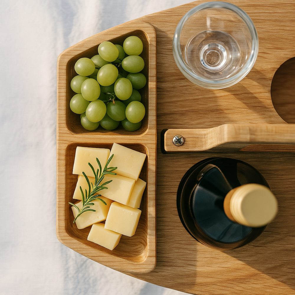 Portable Wooden Picnic Wine Table for Outdoor Events