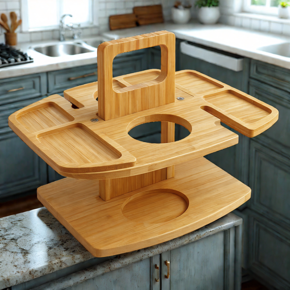 Portable Wooden Picnic Wine Table for Outdoor Events