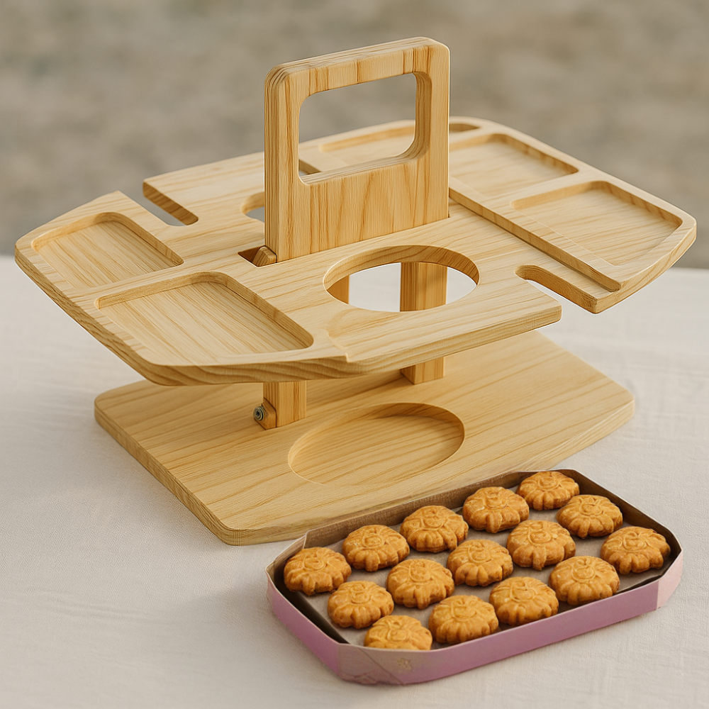 Portable Wooden Picnic Wine Table for Outdoor Events