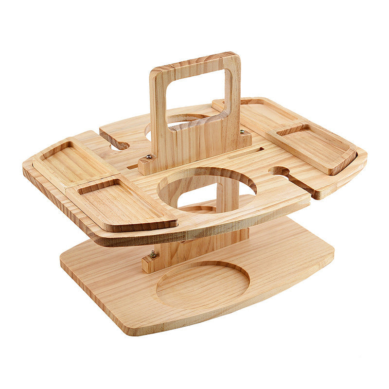 Portable Wooden Wine Table - Compact and Elegant