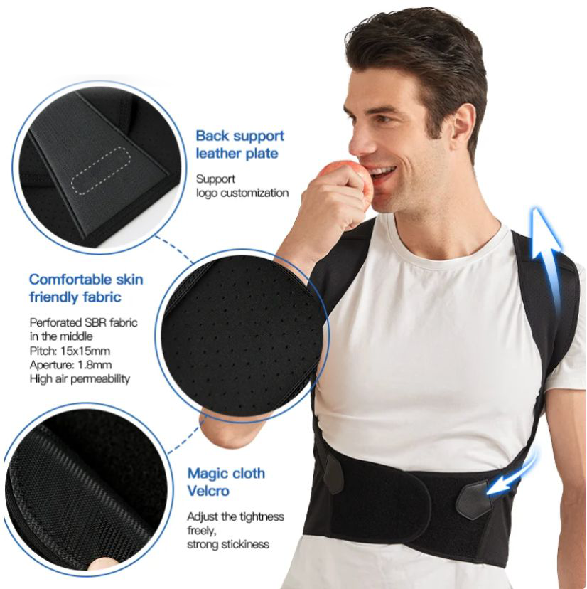 Posture Correction Belt | Immediate Back & Shoulder Support | Black