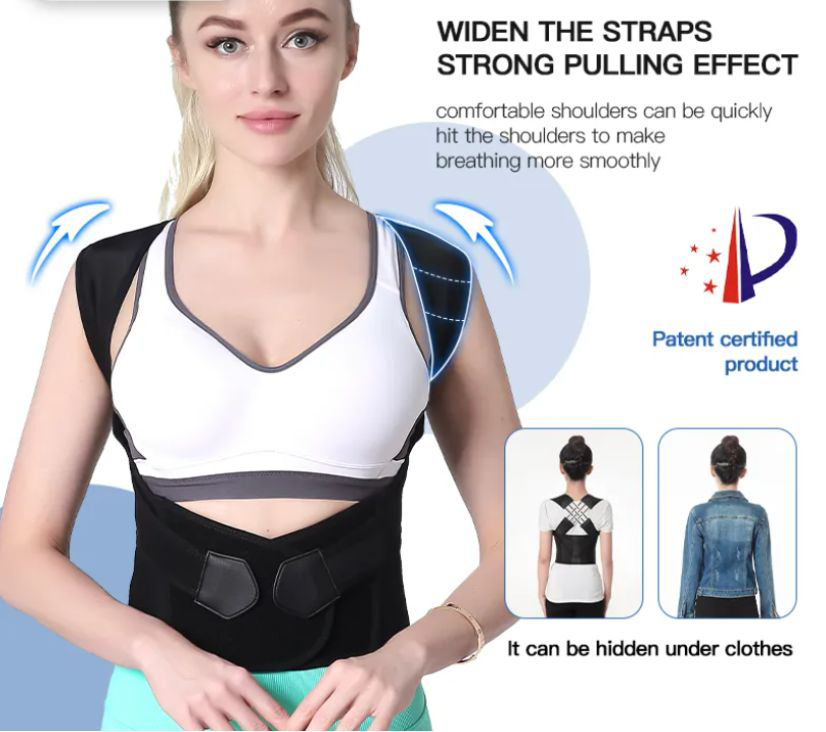 Posture Correction Belt | Immediate Back & Shoulder Support | Black