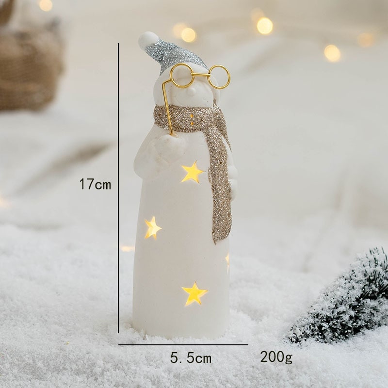 Pre-Lit Glass-Look Tabletop Christmas Tree with LED Lights and Star Topper