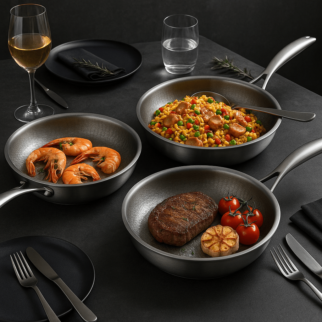 Premium Titanium Non-Coated Pan for All Hobs