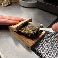 Premium wood handle oyster shell opener clamp