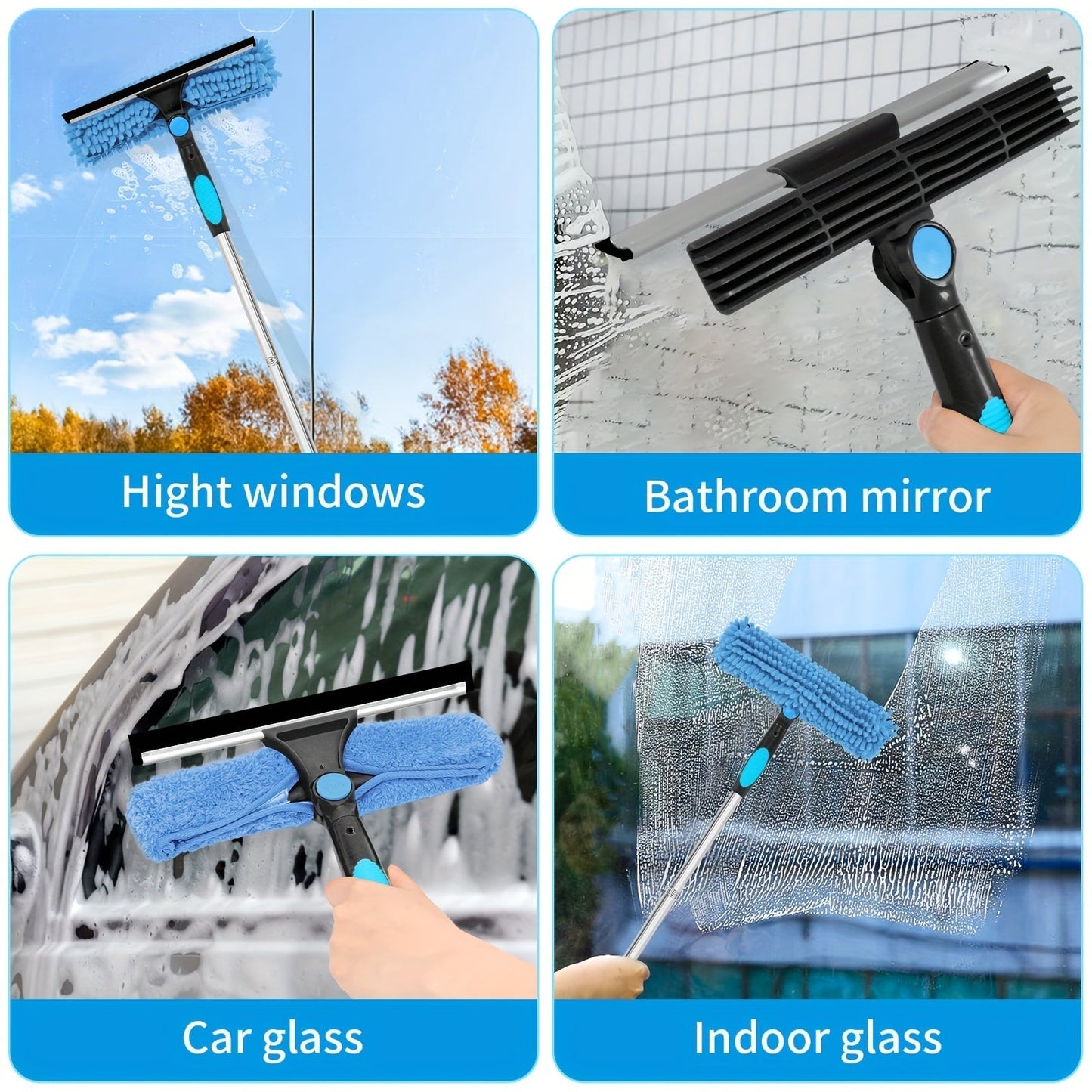 Professional Window Cleaner Telescopic - Streak-Free Windows